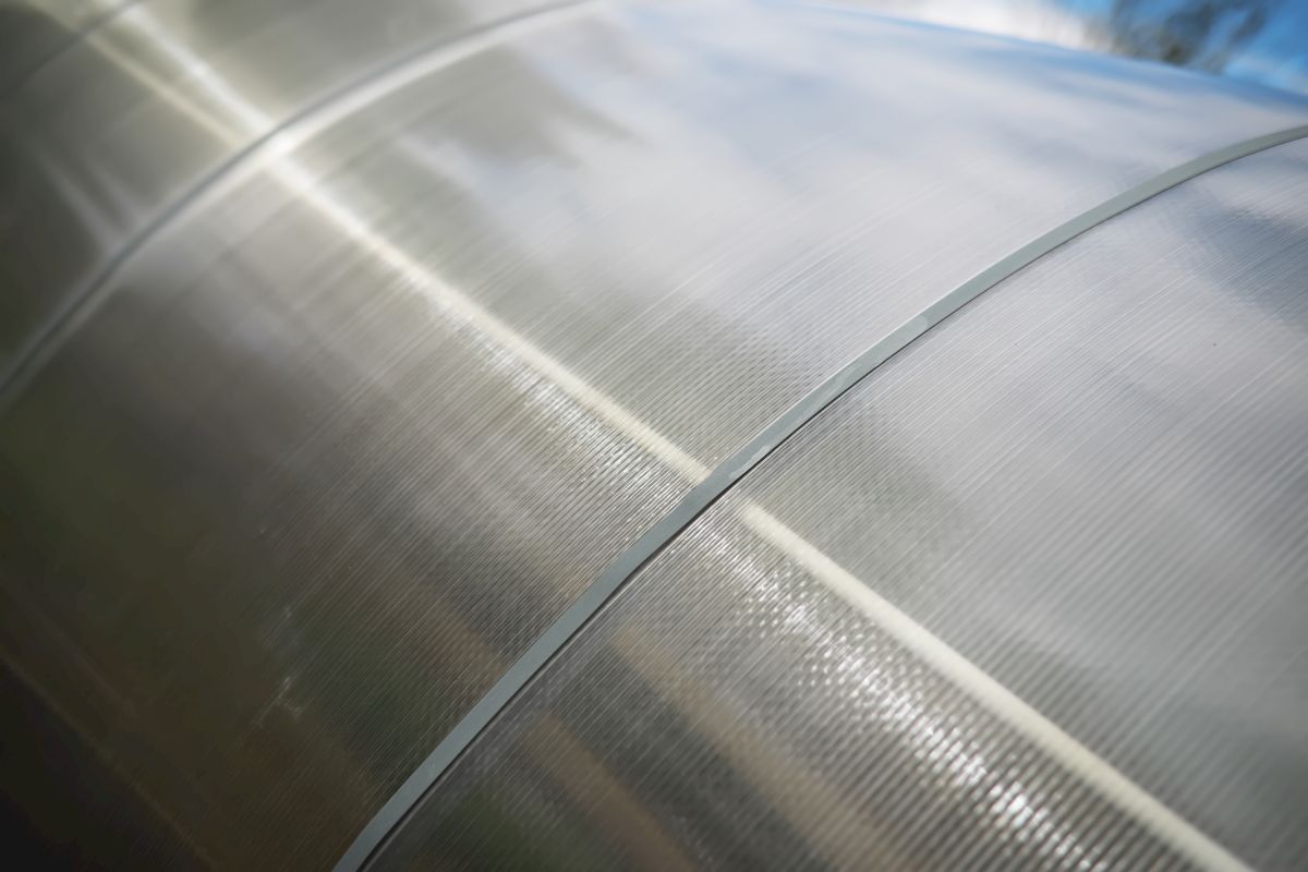 Greenhouse polycarbonate roof frame - spherical lines